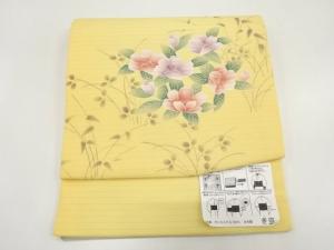 未使用品　絽　椿に萩模様　作り帯